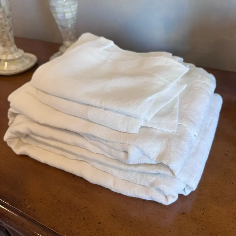 Quince European Linen Duvet Cover Set White Full/Queen NWOT